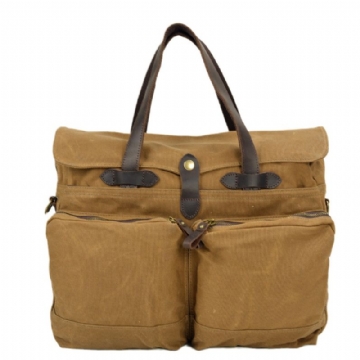 Aktetas Van Gewaxt Canvas Voor 15.6 Inch Laptop
