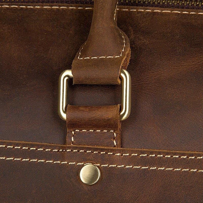 Crazy Horse Leren Weekendtas Heren Groot Bruin