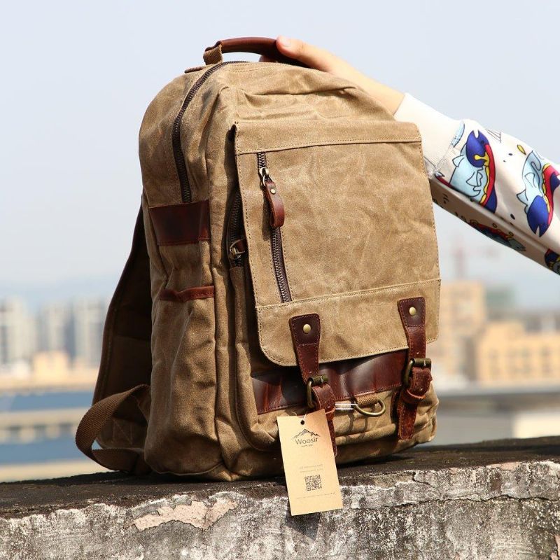 Gewaxte Canvas Rugzak Vintage Rugzak