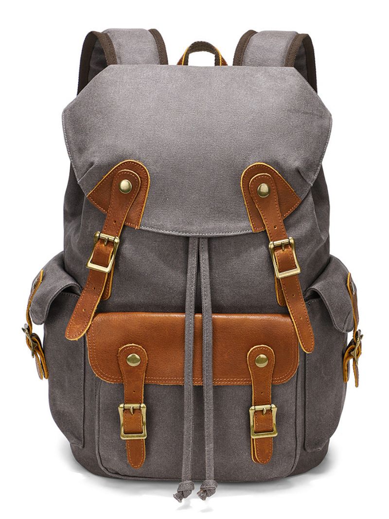 Gewaxte Canvas Rugzak Vintage Outdoor Reizen Voor Heren