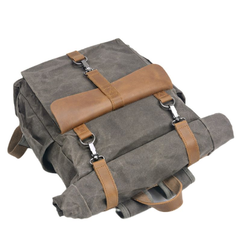Grote Vintage Canvas Rugzak Heren Dames
