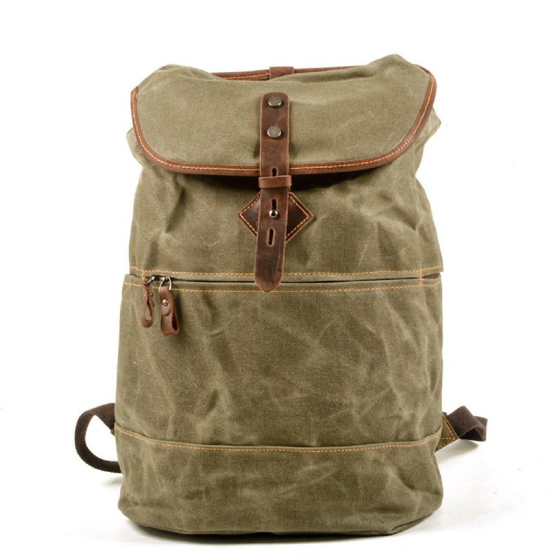 Heren Canvas Vintage Rugzak Rugzak Met Trekkoord