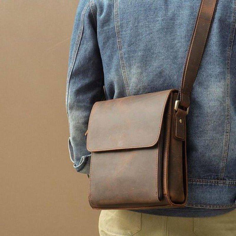 Kleine Koerierstas Messengertassen Crossbody Leer Voor Heren