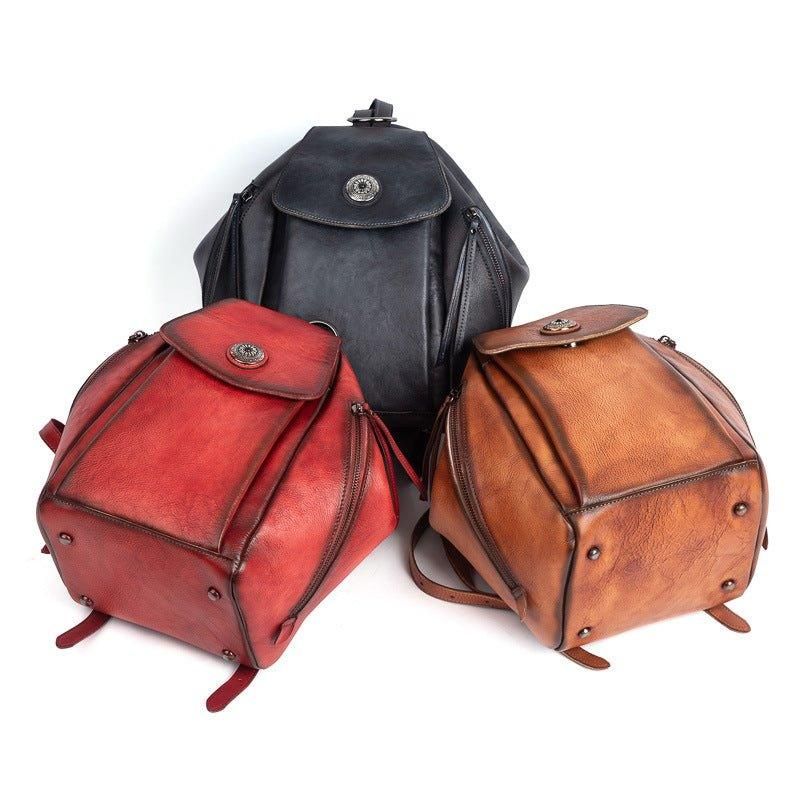 Kleine Leren Rugzak Vintage