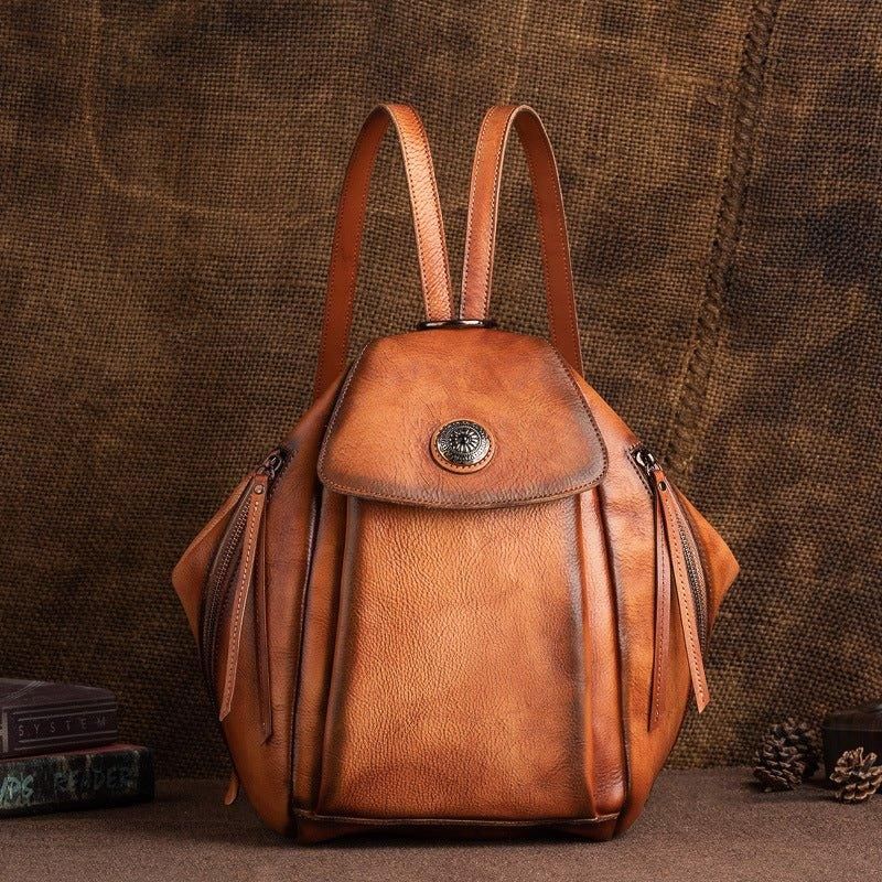 Kleine Leren Rugzak Vintage
