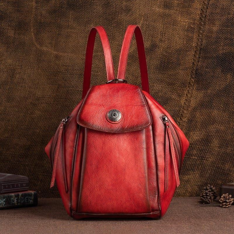 Kleine Leren Rugzak Vintage