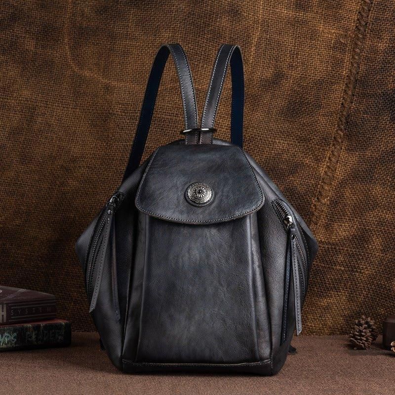 Kleine Leren Rugzak Vintage
