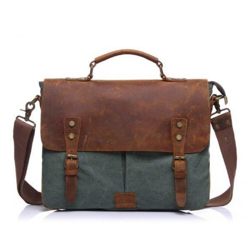 Koerierstas Messengertassen Schooltas Vintage Canvas Leer