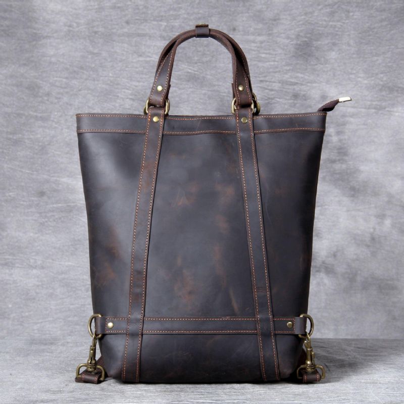 Leren Tote-Rugzak