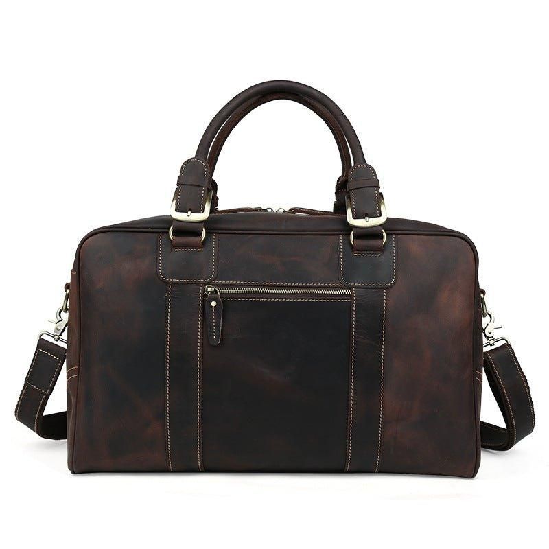 Vintage Leren Reisweekendtas Voor Heren