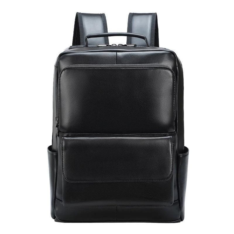 Zwart Lederen 14 Inch Laptoprugzakken
